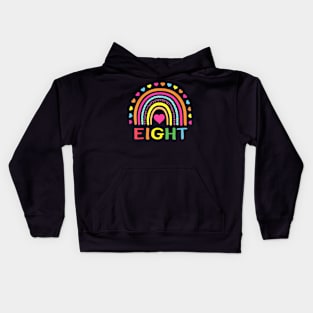 8 Years Old Rainbow 8Th Birthday For Girls Boys Kids Kids Hoodie